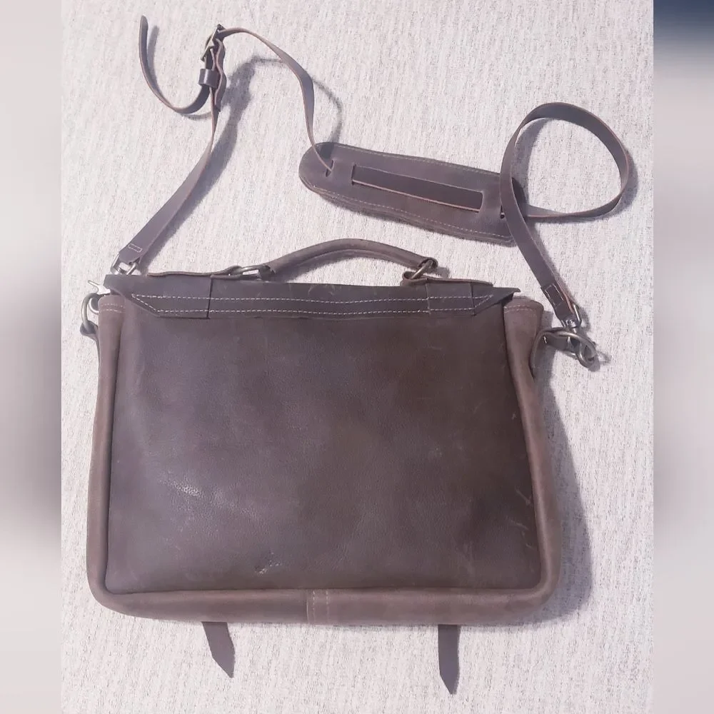 Handmade leather messenger bag